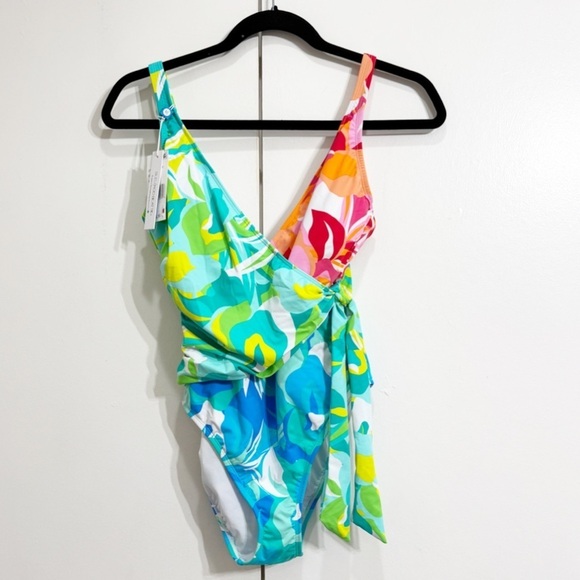 Bleu Rod Beattie Summer Escape Surplice One Piece Swimsuit Size 6 - Picture 3 of 6